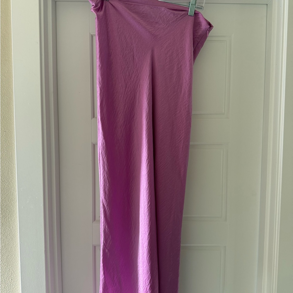 Steve Madden Satin Maxi Skirt in Bright Pink